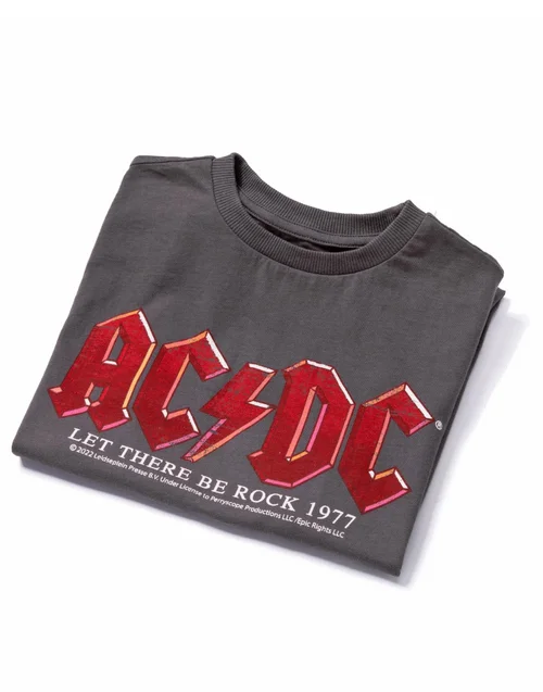 AC/DC Boys Grey Band Distressed Logo T-Shirt (3-12 Years) - 3-4 Yrs Image 2