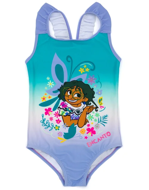 Vanilla Underground Disney Girls Blue Encanto Swimming Costume (3-10yrs) - Age 3-4 Years Image 1
