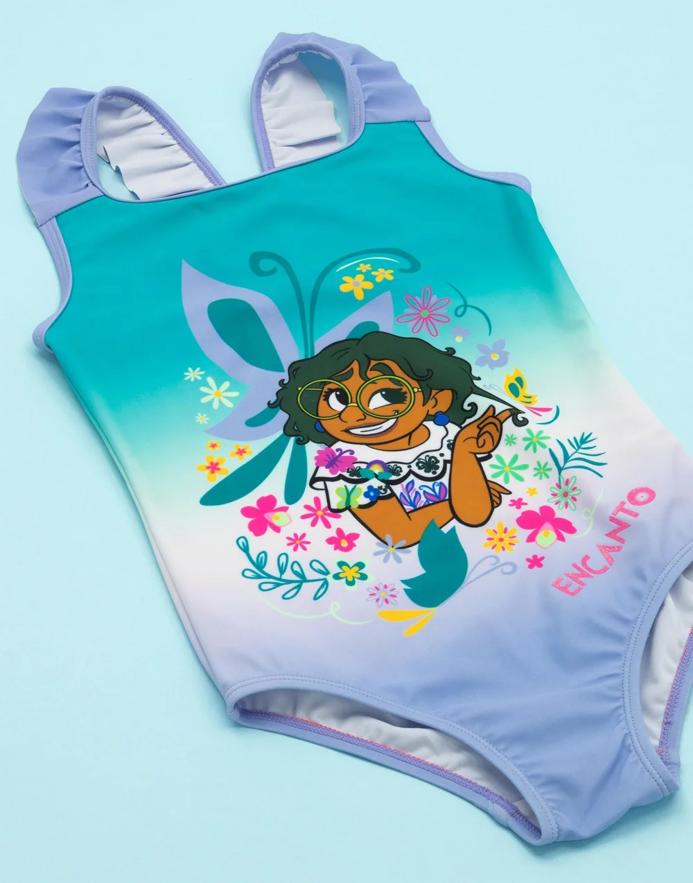 Vanilla Underground Disney Girls Blue Encanto Swimming Costume (3-10yrs) - Age 3-4 Years Image 3