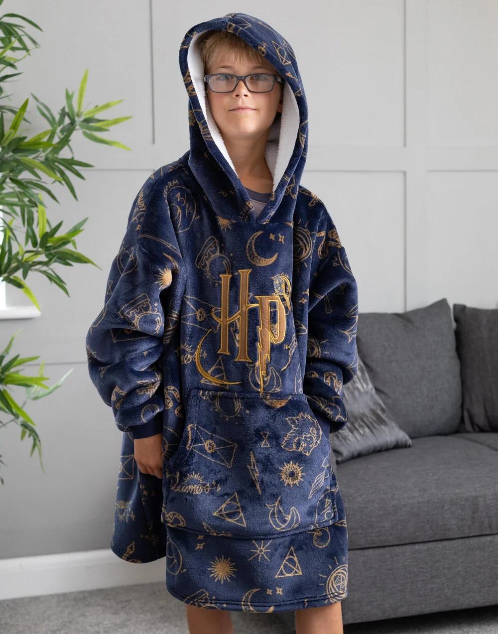 Harry Potter Unisex Kids Blue Hedwig Blanket Hoodie - One Size Image 2