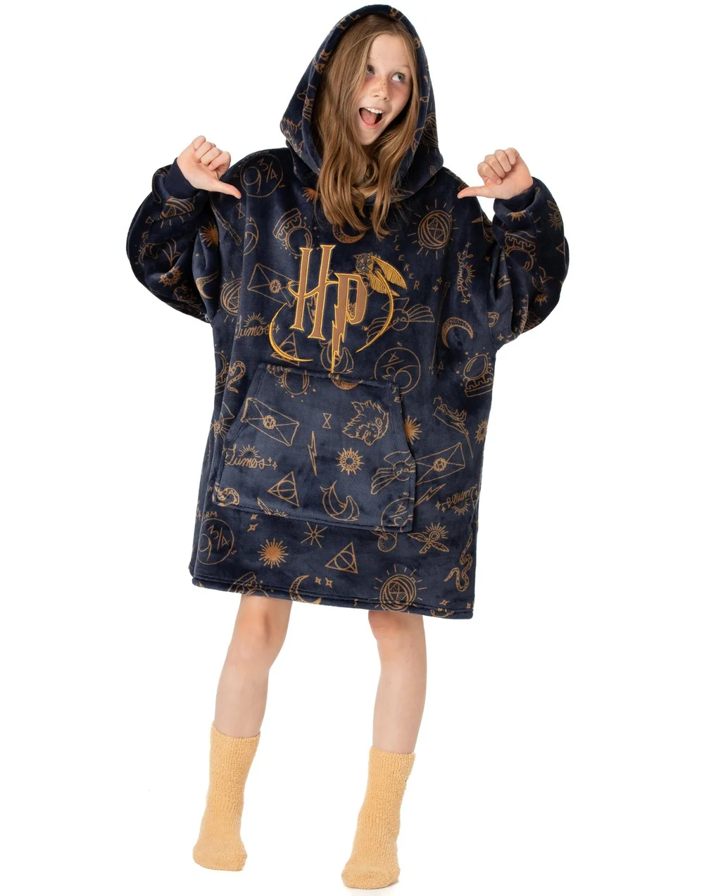 Harry Potter Unisex Kids Blue Hedwig Blanket Hoodie - One Size Image 1