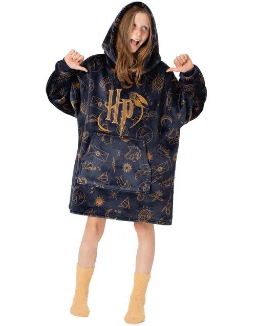 Harry Potter Unisex Kids Blue Hedwig Blanket Hoodie - One Size Image 1