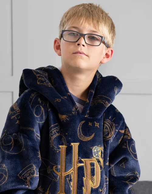 Harry Potter Unisex Kids Blue Hedwig Blanket Hoodie - One Size Image 4