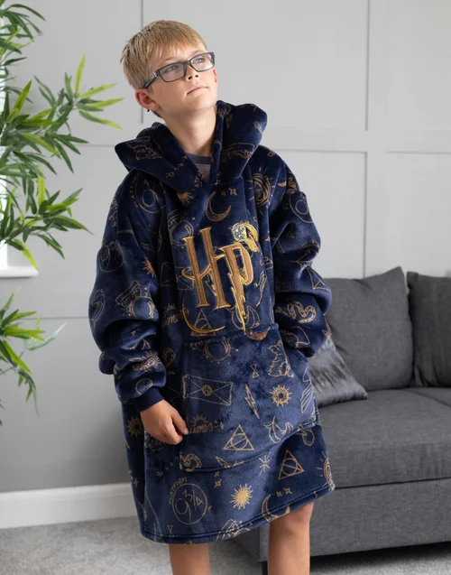 Harry Potter Unisex Kids Blue Hedwig Blanket Hoodie - One Size Image 3