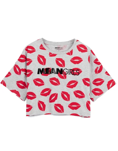 Vanilla Underground Mean Girls Grey Logo With Kiss Pyjama Set - Small Image 2