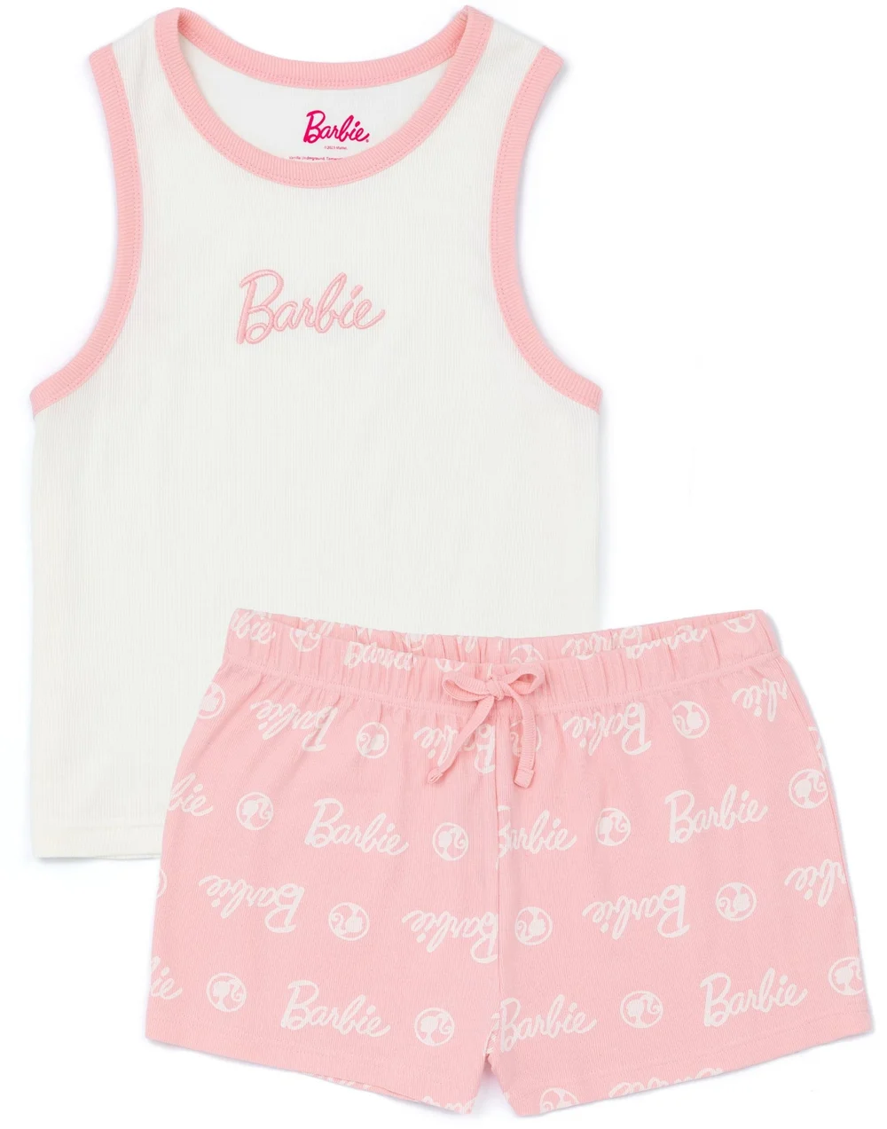 Barbie Pink Vest and Shorts Pyjama Set - Extra small Image 5