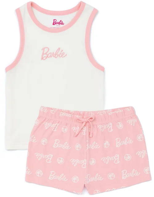 Barbie Pink Vest and Shorts Pyjama Set - Extra small Image 5