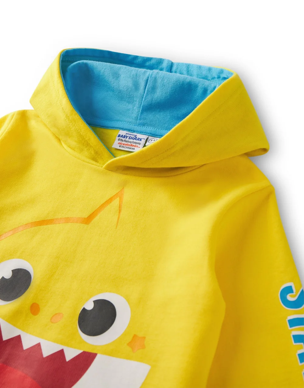 Vanilla Underground Baby Shark Unisex Kids Yellow Stay Cool Hoodie (12 Months-6 Years) - 3-4 Yrs Image 3