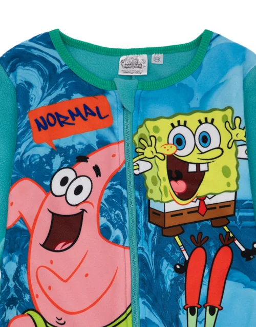 Vanilla Underground SpongeBob SquarePants Boys Blue Onesie (3-12 Years) - Age 11-12 Years Image 2