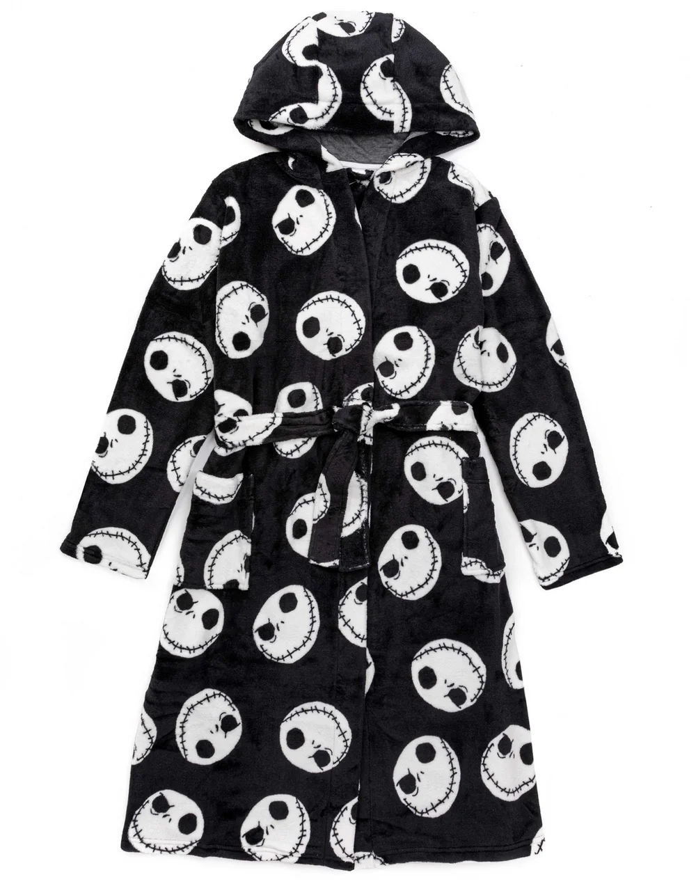Vanilla Underground Disney The Nightmare Before Christmas Mens Black Jack Skellington Bathrobe - Extra Large Image 4