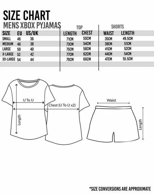 Vanilla Underground Xbox Mens Black Logo Short Sleeve Short Leg Pyjama Set - Small Image 6