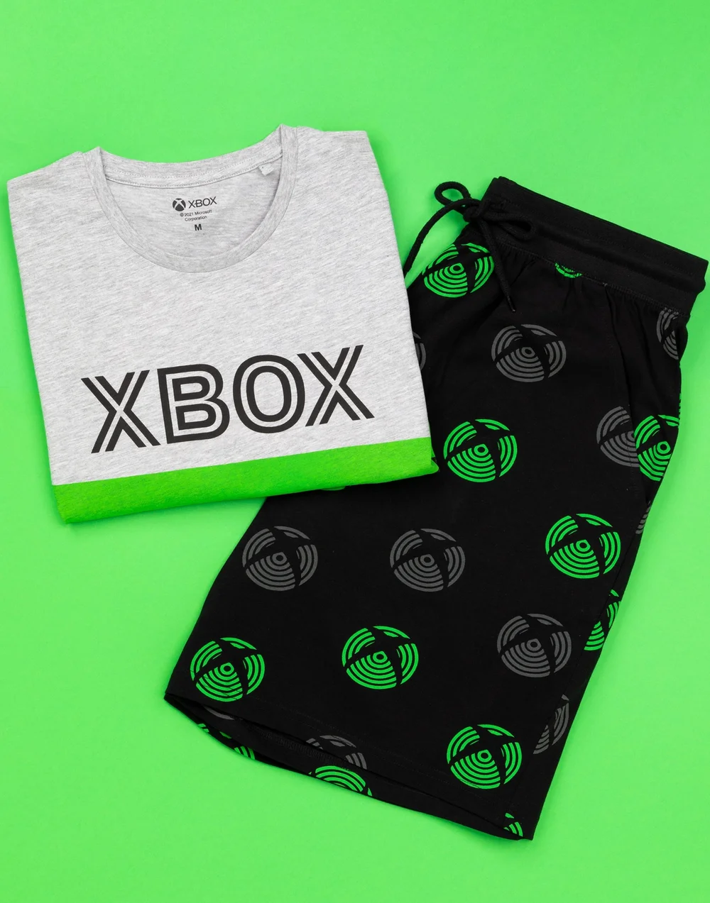 Vanilla Underground Xbox Mens Black Logo Short Sleeve Short Leg Pyjama Set - Small Image 2
