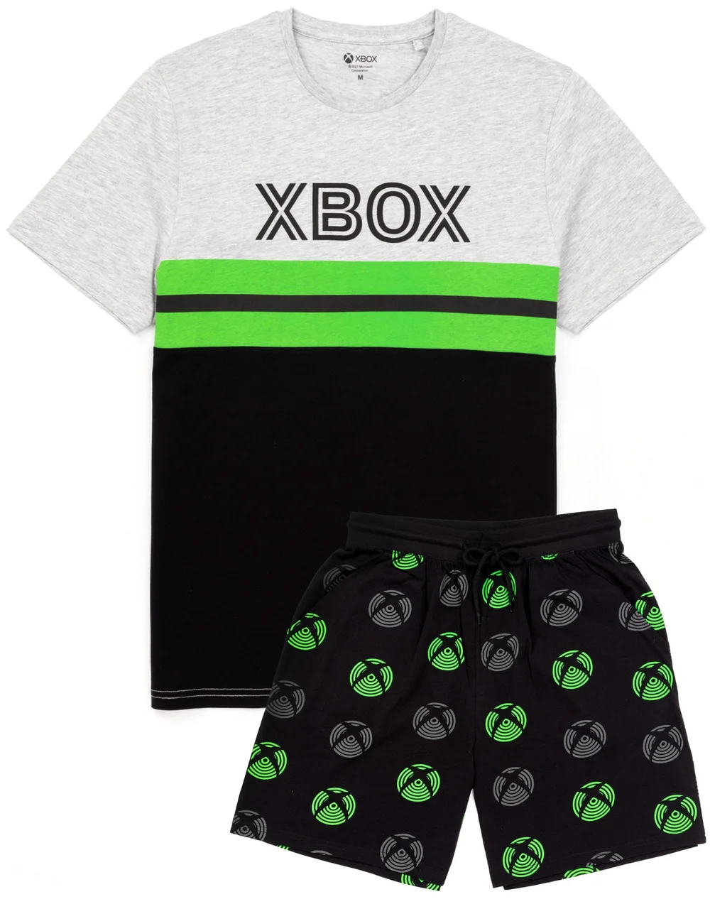 Vanilla Underground Xbox Mens Black Logo Short Sleeve Short Leg Pyjama Set - Small Image 1