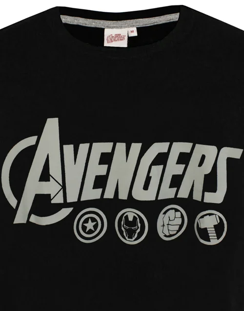 Vanilla Underground Marvel Mens Black Logo Short Sleeve Long Leg Pyjama Set - XXL Image 5