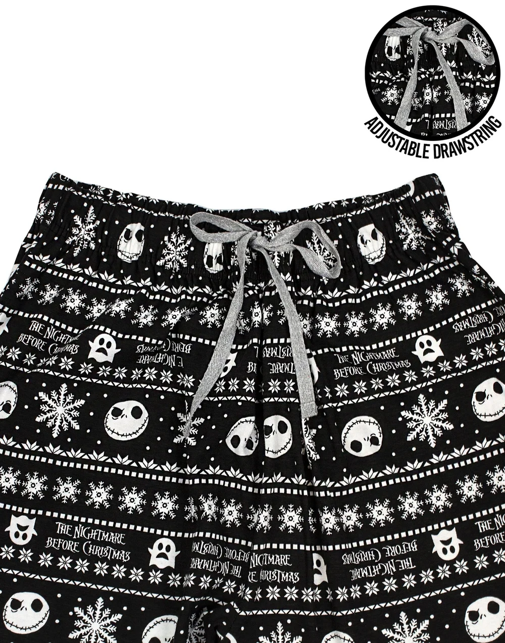 Vanilla Underground Disney The Nightmare Before Christmas Mens Black Jack Skellington Lounge Pants - Small Image 4