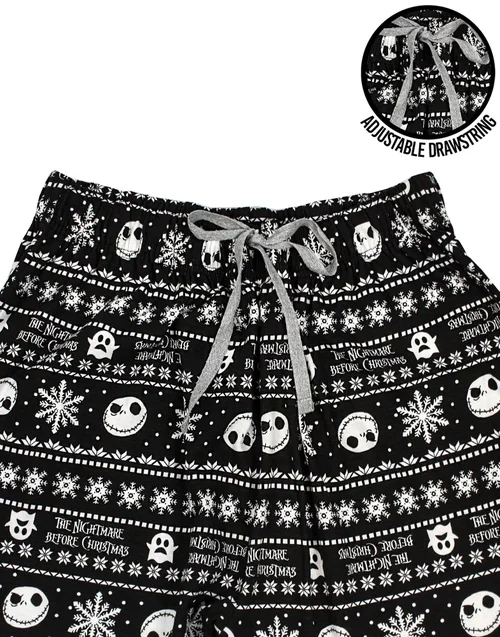 Vanilla Underground Disney The Nightmare Before Christmas Mens Black Jack Skellington Lounge Pants - Small Image 4