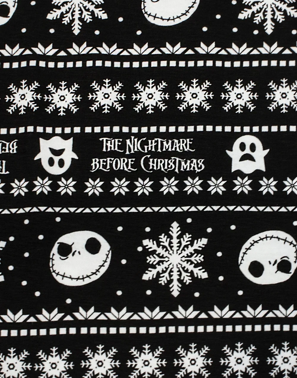 Vanilla Underground Disney The Nightmare Before Christmas Mens Black Jack Skellington Lounge Pants - Small Image 5