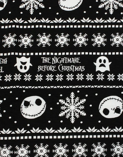 Vanilla Underground Disney The Nightmare Before Christmas Mens Black Jack Skellington Lounge Pants - Small Image 5