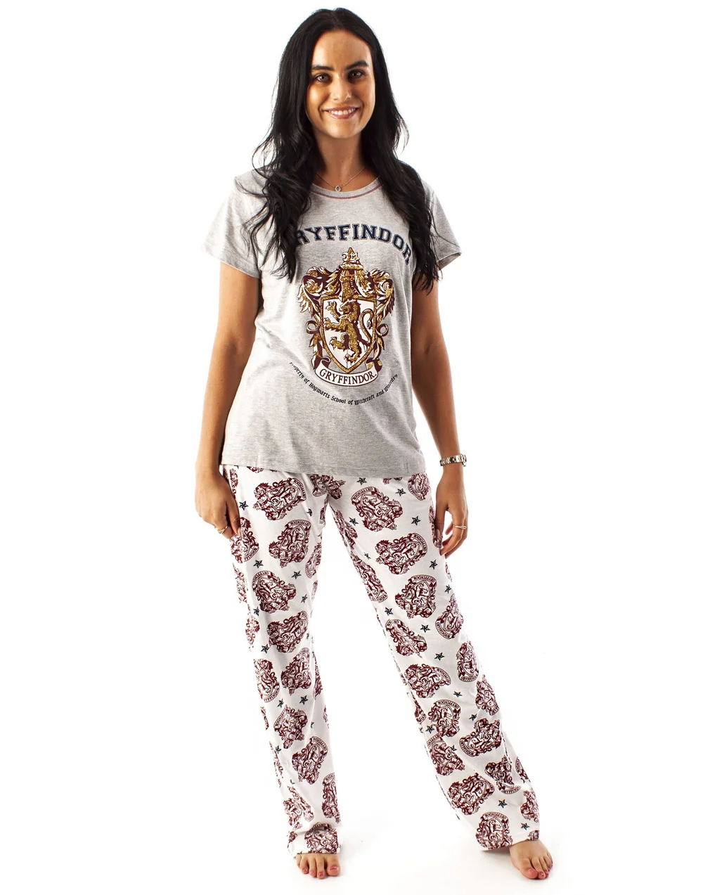 Vanilla Underground Harry Potter Grey Gryffindor House Crest Pyjama Set - Large Image 1