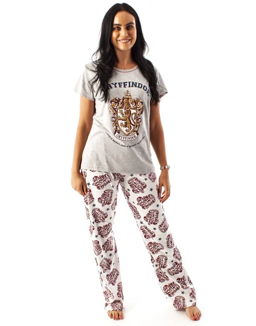 Vanilla Underground Harry Potter Grey Gryffindor House Crest Pyjama Set - Large Image 1