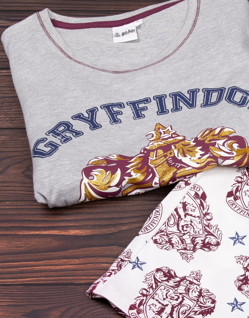 Vanilla Underground Harry Potter Grey Gryffindor House Crest Pyjama Set - Large Image 3