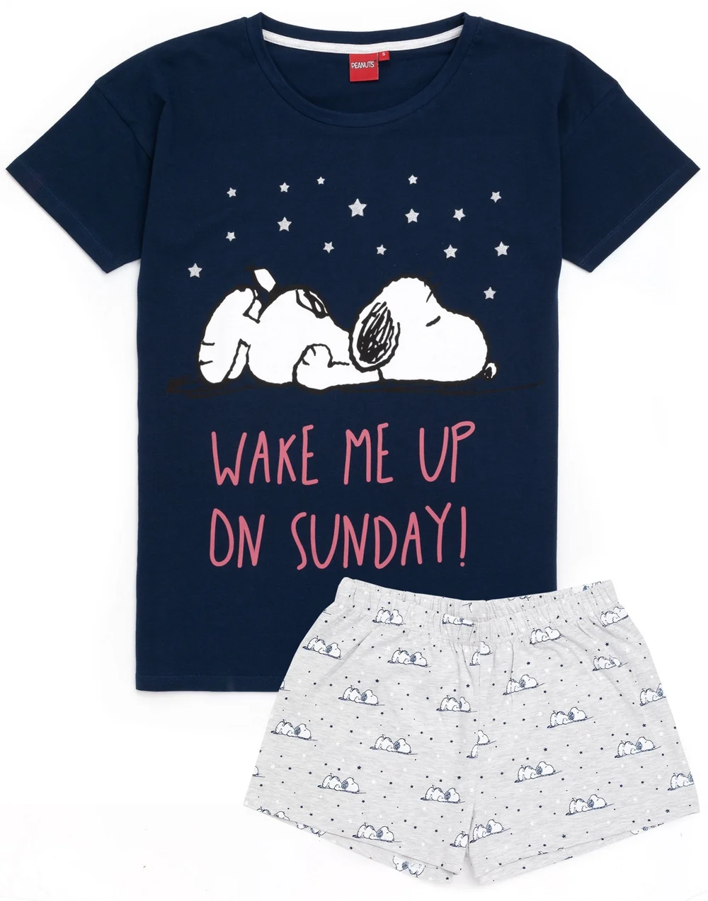 Vanilla Underground Peanuts Blue Snoopy Short Leg Pyjama Set - Small Image 1
