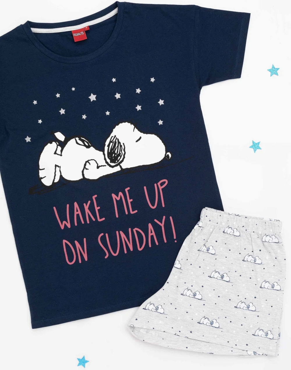 Vanilla Underground Peanuts Blue Snoopy Short Leg Pyjama Set - Small Image 2