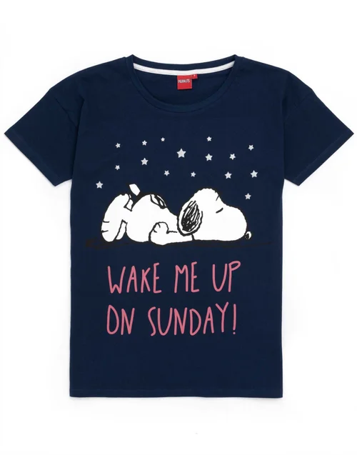 Vanilla Underground Peanuts Blue Snoopy Short Leg Pyjama Set - Small Image 3