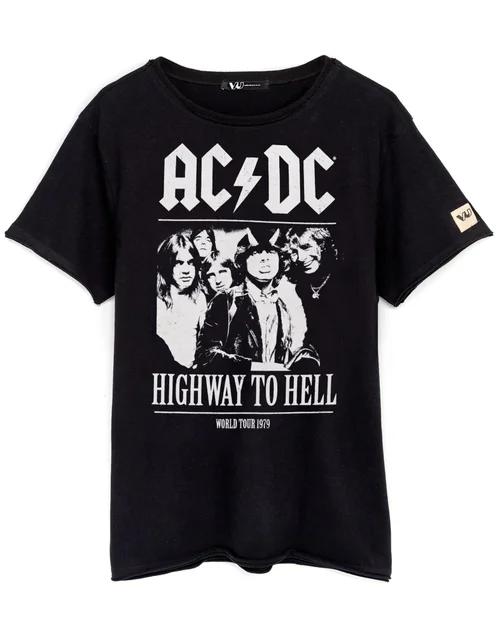 Vanilla Underground AC/DC Unisex Black Band Members T-Shirt - S Image 1