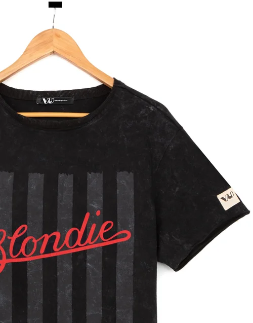 Vanilla Underground Blondie Mens Black Band Logo T-Shirt - S Image 3