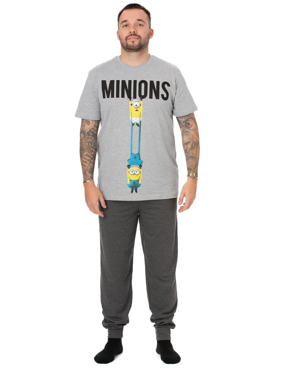 Minions Black Short Sleeve Short Leg Pyjama Set - Small Image 1