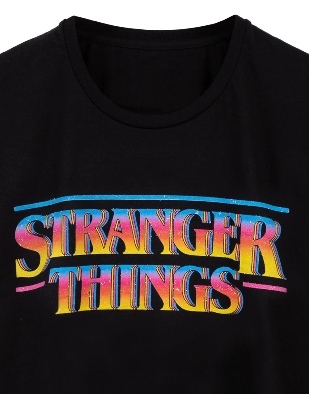 Vanilla Underground Stranger Things Mens Black Retro Logo T-Shirt - S Image 3