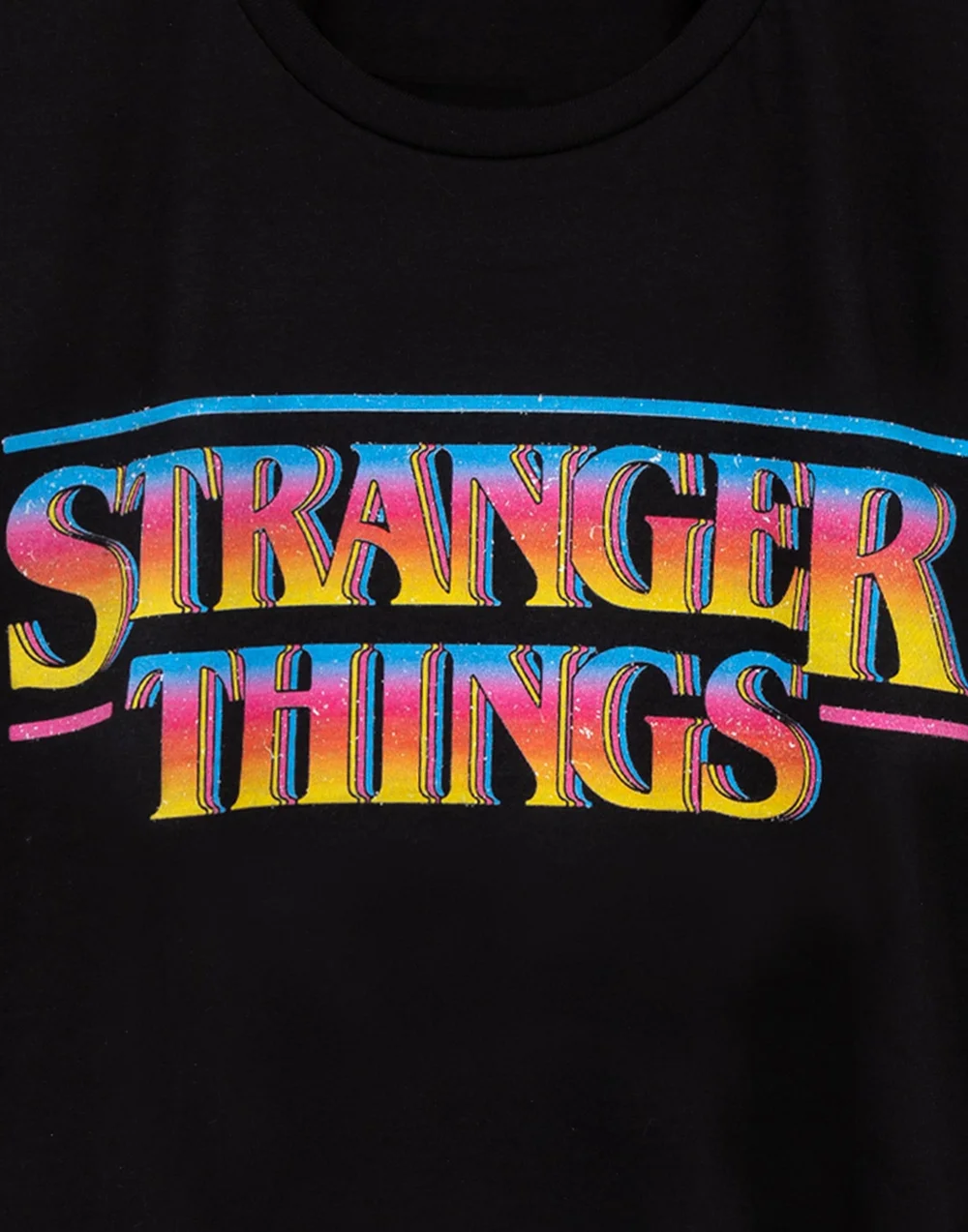 Vanilla Underground Stranger Things Mens Black Retro Logo T-Shirt - S Image 5