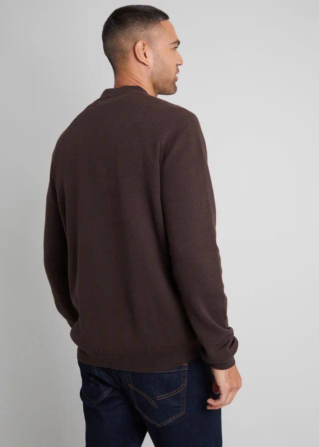Threadbare Charcoal Cotton Blend Knitted Cardigan