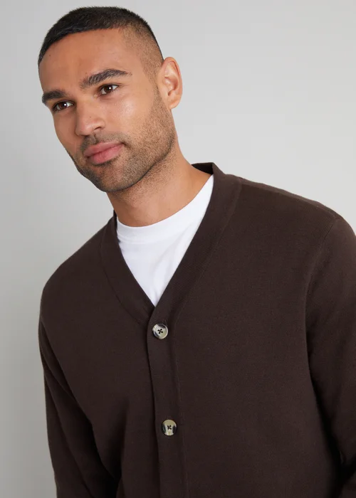 Threadbare Charcoal Cotton Blend Knitted Cardigan - S Image 4