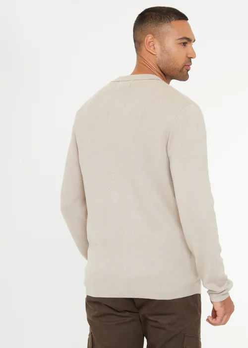 Threadbare Natural Long Sleeve Knitted Shirt - S Image 2