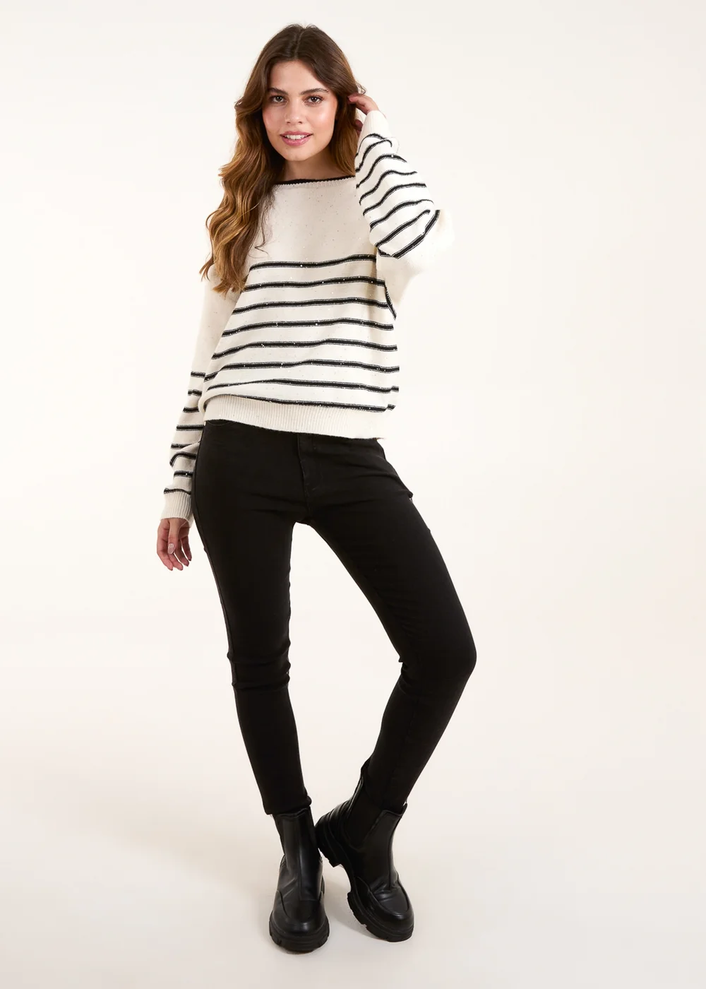 Blue Vanilla Stone Stripe Knit Jumper - M/L Image 4