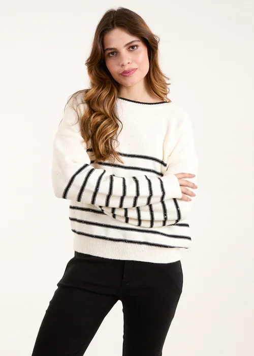Blue Vanilla Stone Stripe Knit Jumper - M/L Image 1