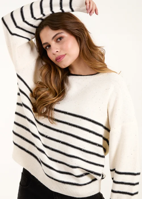 Blue Vanilla Stone Stripe Knit Jumper - M/L Image 3
