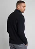 Threadbare Black Basket Stitch Detail Knitted Quarter Zip Jumper - Extra Large Image 2