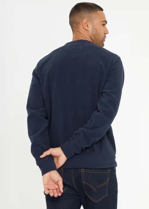 Threadbare Navy Microfleece Crew Neck Sweatshirt - S Image 2