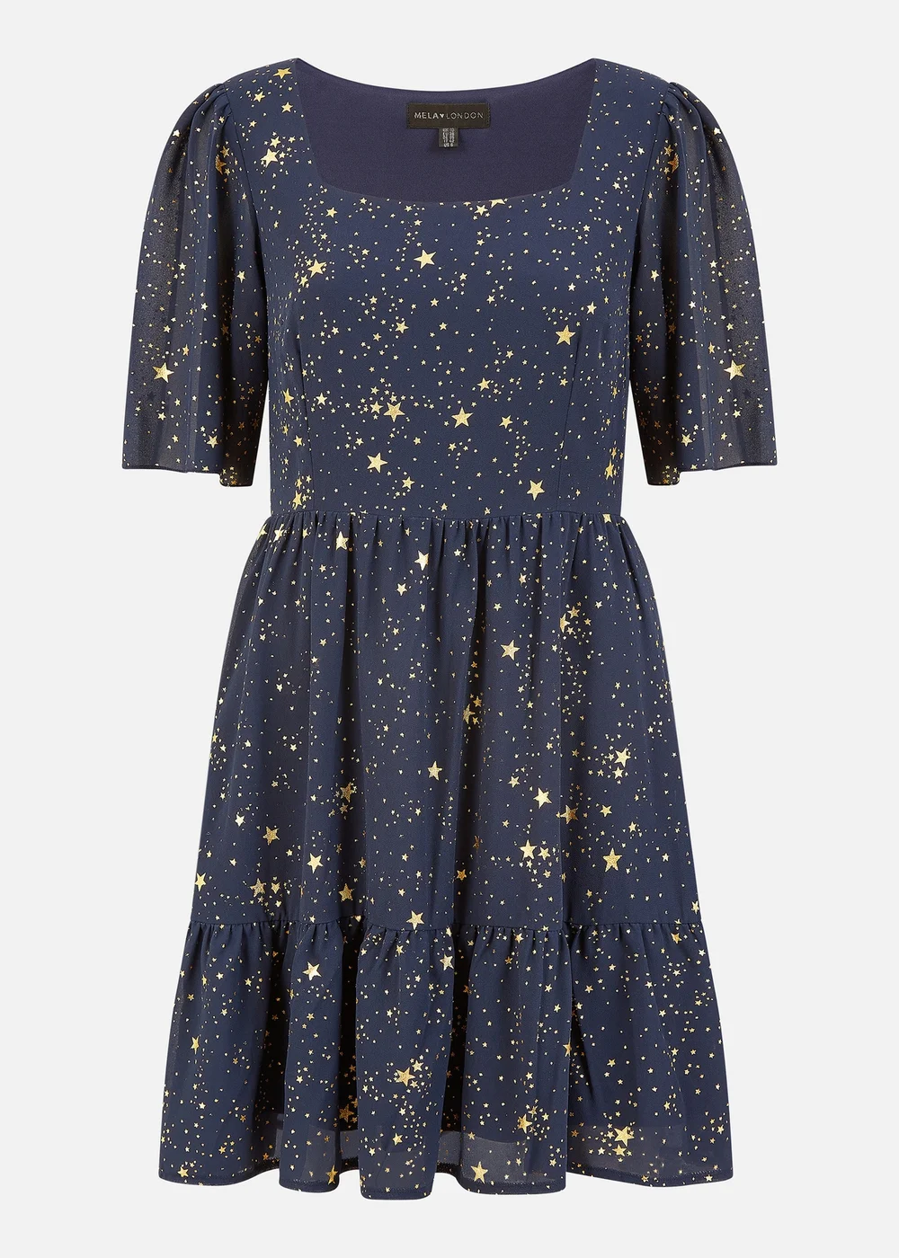 Mela Navy Star Print Skater Dress - 8 Image 3