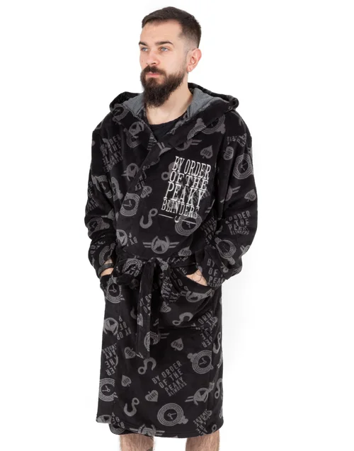 Peaky Blinders Black Icons Bathrobe - Small Image 1