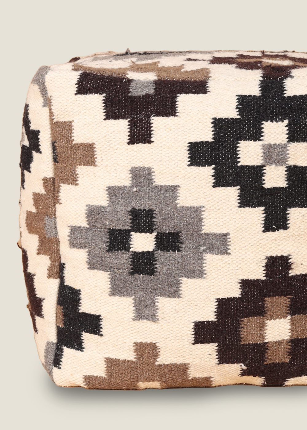 Kaikoo Cream Ikat Wool Cube - One Size Image 2