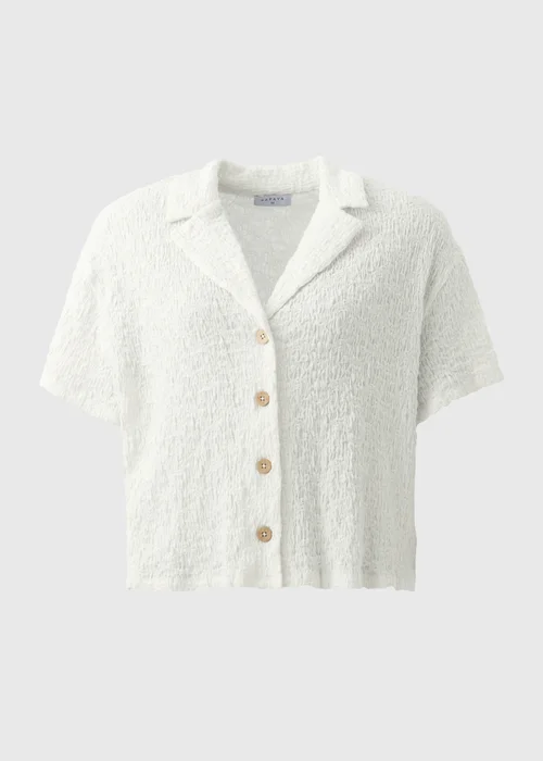 Cream Textured Collar Co Ord Shirt - S Image 4
