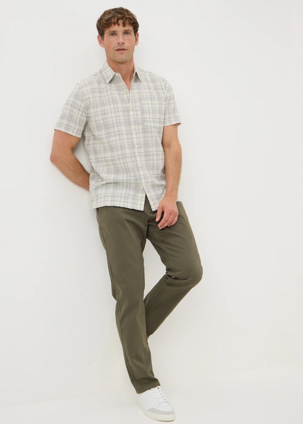 Khaki Slim Fit Chinos - 30 Waist Regular Image 1
