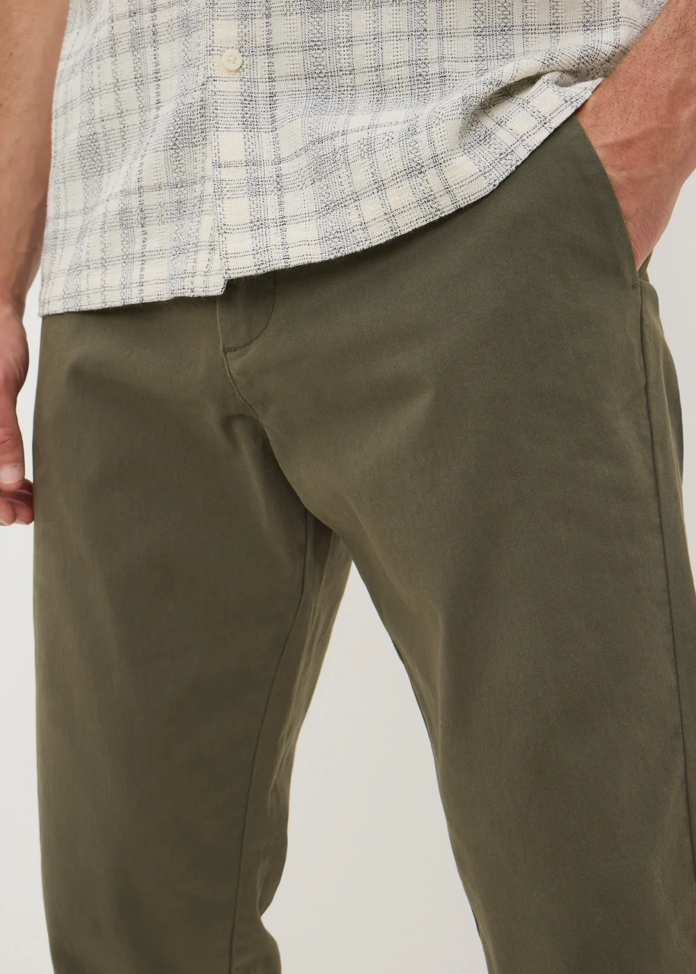 Khaki Slim Fit Chinos - 30 Waist Regular Image 2