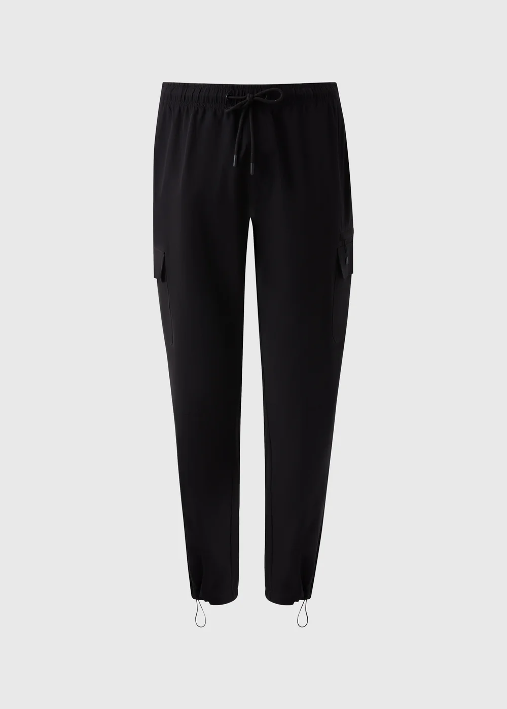 Black Tech Cuffed Cargo Trousers - Small Image 4
