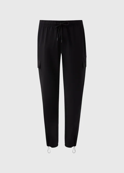 Black Tech Cuffed Cargo Trousers - Small Image 4