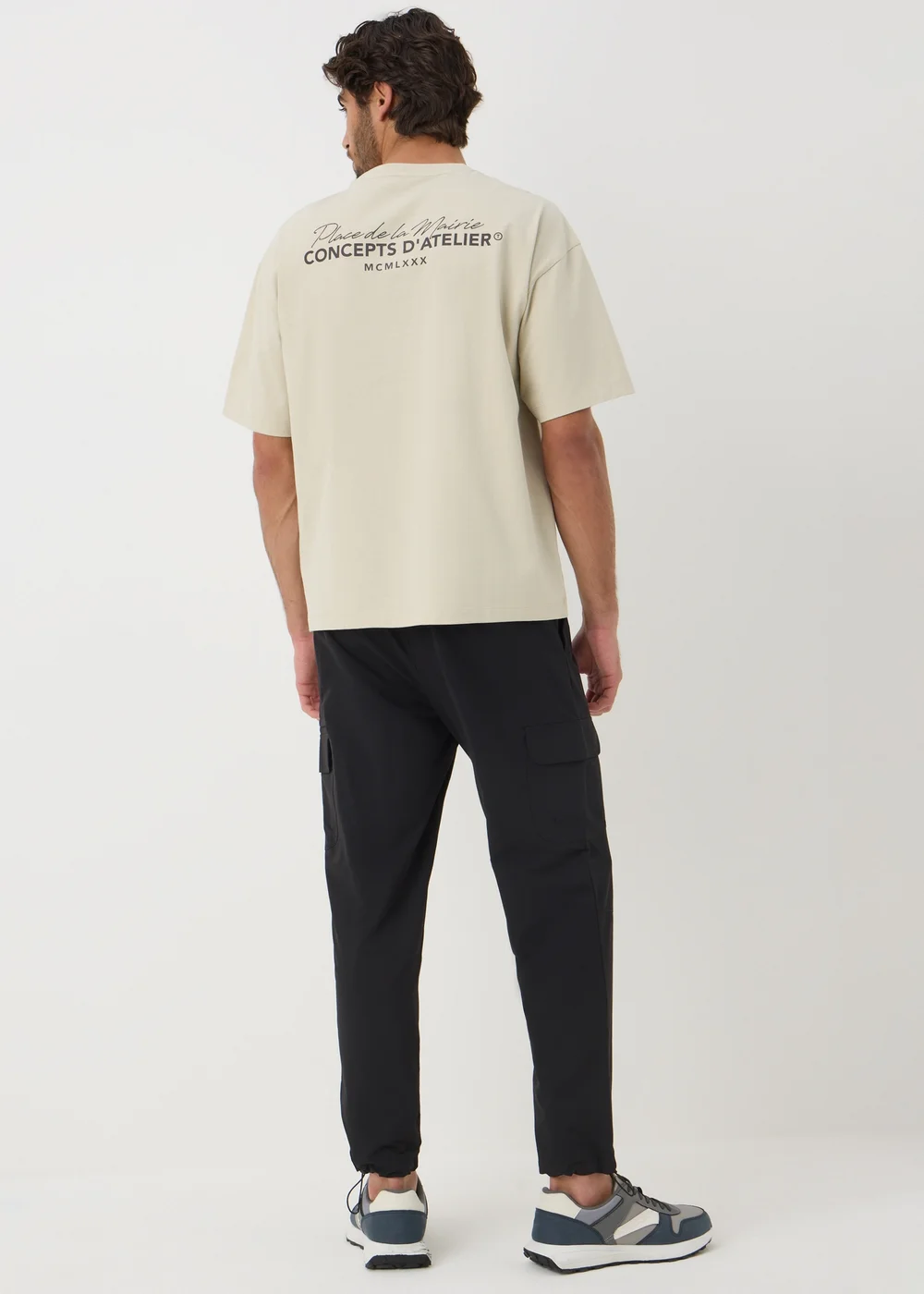 Black Tech Cuffed Cargo Trousers - Small Image 3